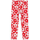 Girls Red & White Floral Leggings Set, 1, hi-res