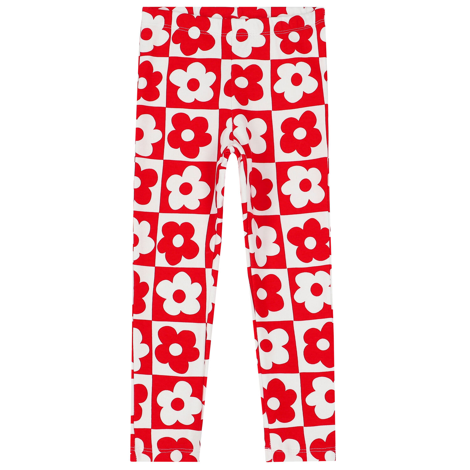 Girls Red & White Floral Leggings Set, 1, hi-res image number null