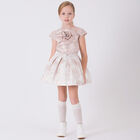 Girls Gold Satin & Jacquard Skirt Set, 1, hi-res