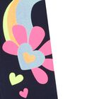 Girls Navy Blue Flower Leggings, 1, hi-res