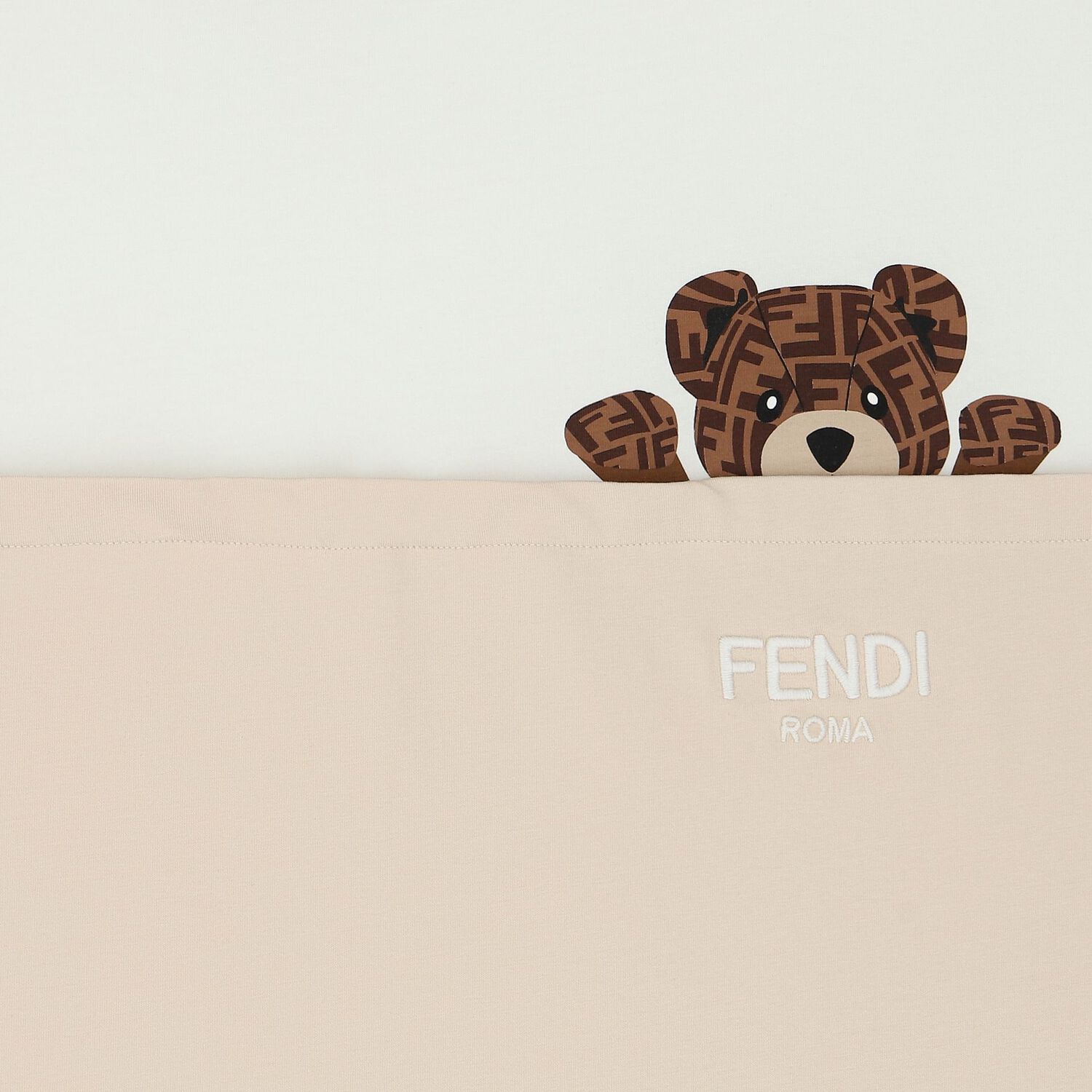 Beige & Ivory Logo Baby Blanket, 1, hi-res