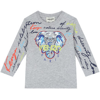 Younger Boys Grey Elephant Logo T-Shirt