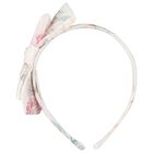 Girls Ivory Floral Chiffon Headband, 3, hi-res