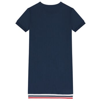 فستان بشعار تيدي بير باللون الازرق الداكن للبنات 