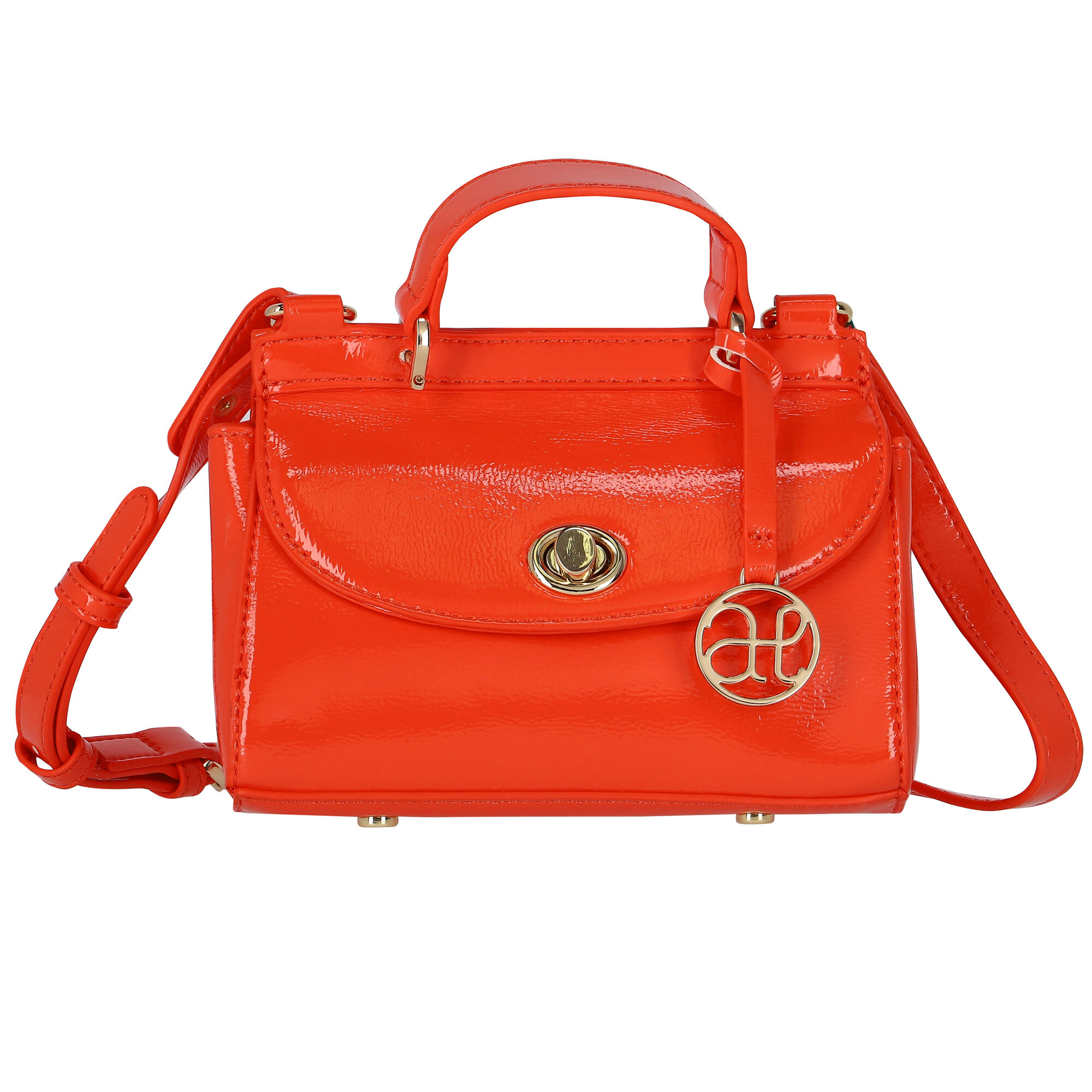 Orange sales leather handbag