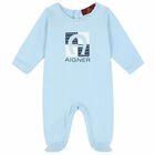 Baby Boys Blue Logo Babygrow, 2, hi-res