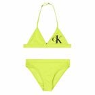 Girls Neon Yellow Logo Bikini, 1, hi-res
