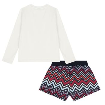 Girls Multi-Coloured Zig Zag Shorts Set