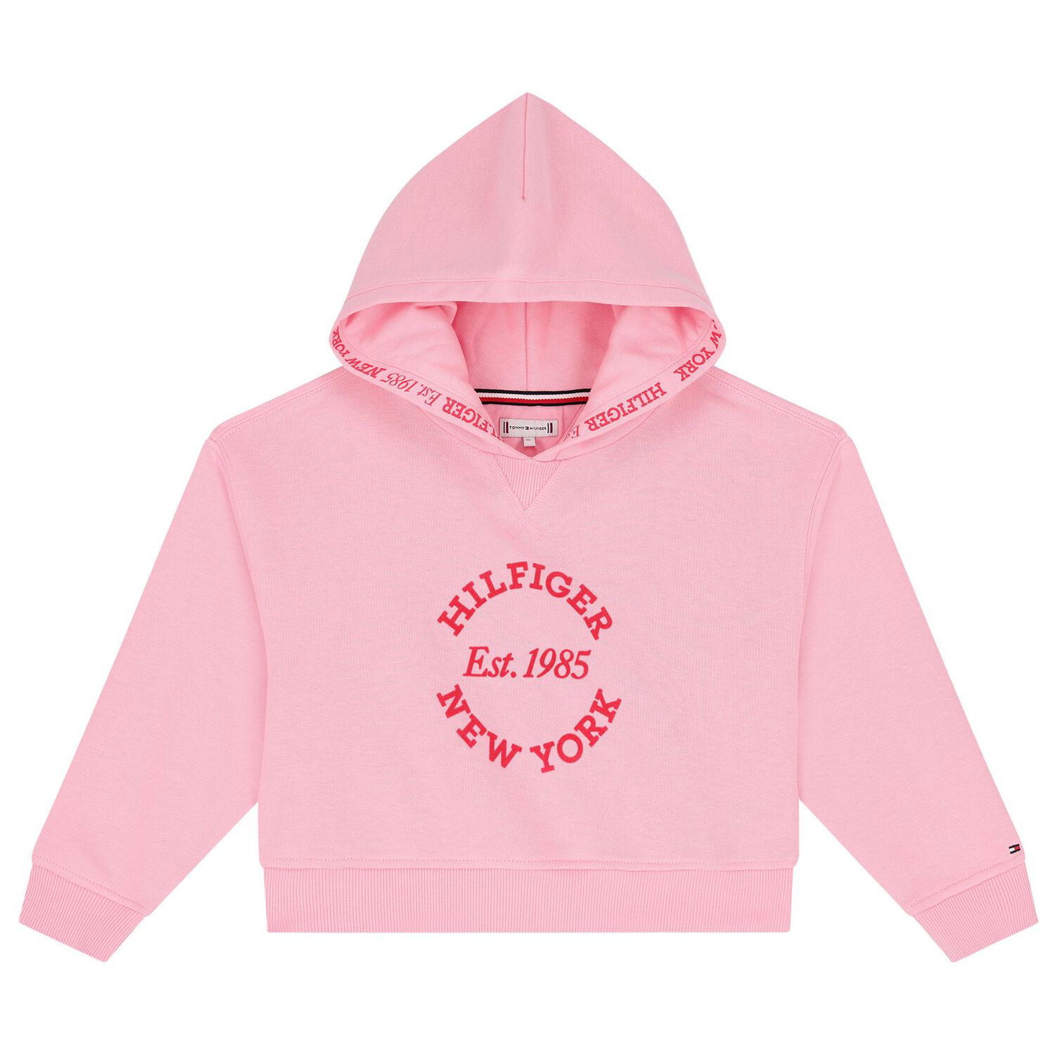 Girls Pink Logo Hooded Top, 1, hi-res image number null