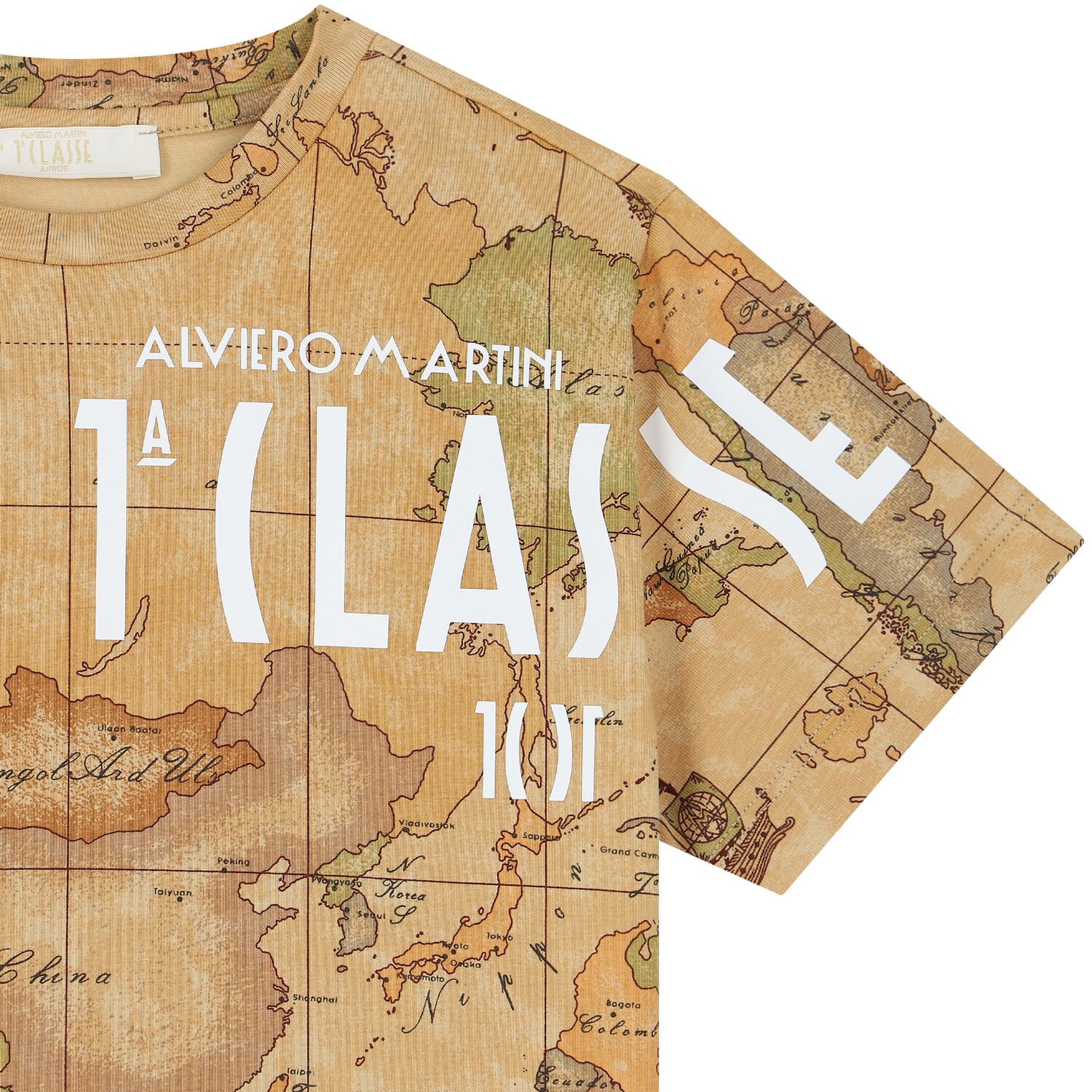 تيشيرت بالشعار بطبعة خريطة باللون البيج للأولاد, 1, hi-res