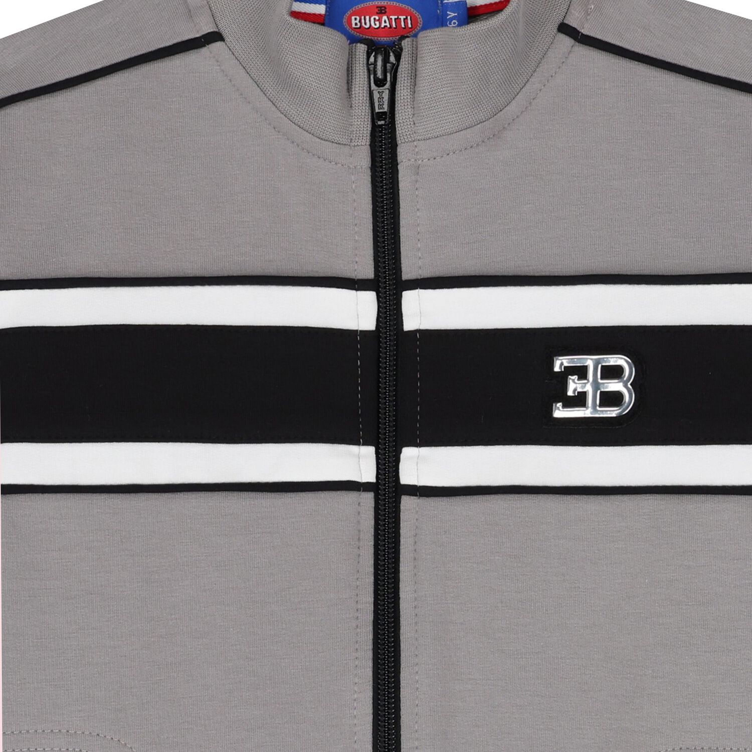 Boys Grey Logo Zip Up Top, 1, hi-res