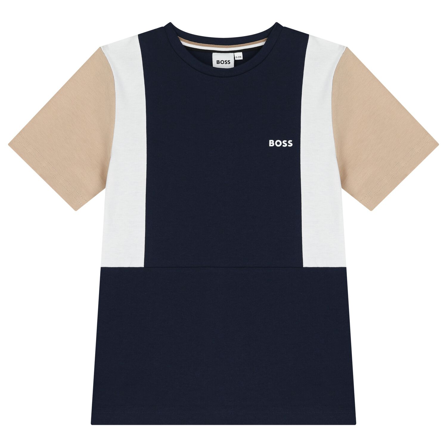 Boys Navy Blue Logo T-Shirt, 2, hi-res image number null