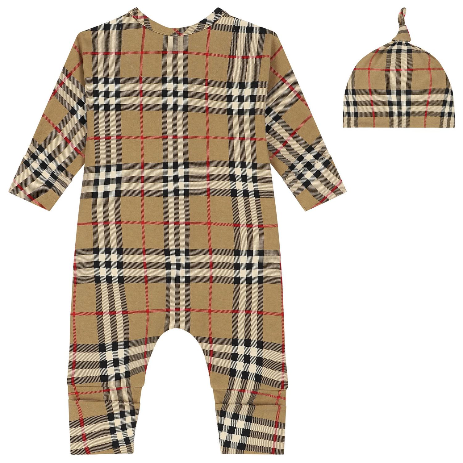 Beige Check Romper Gift Set, 1, hi-res image number null