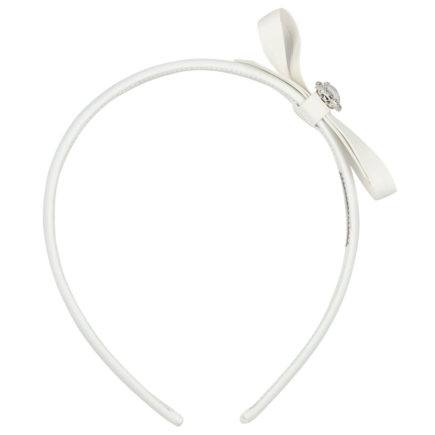 Girls White Bow Headband, 4, hi-res