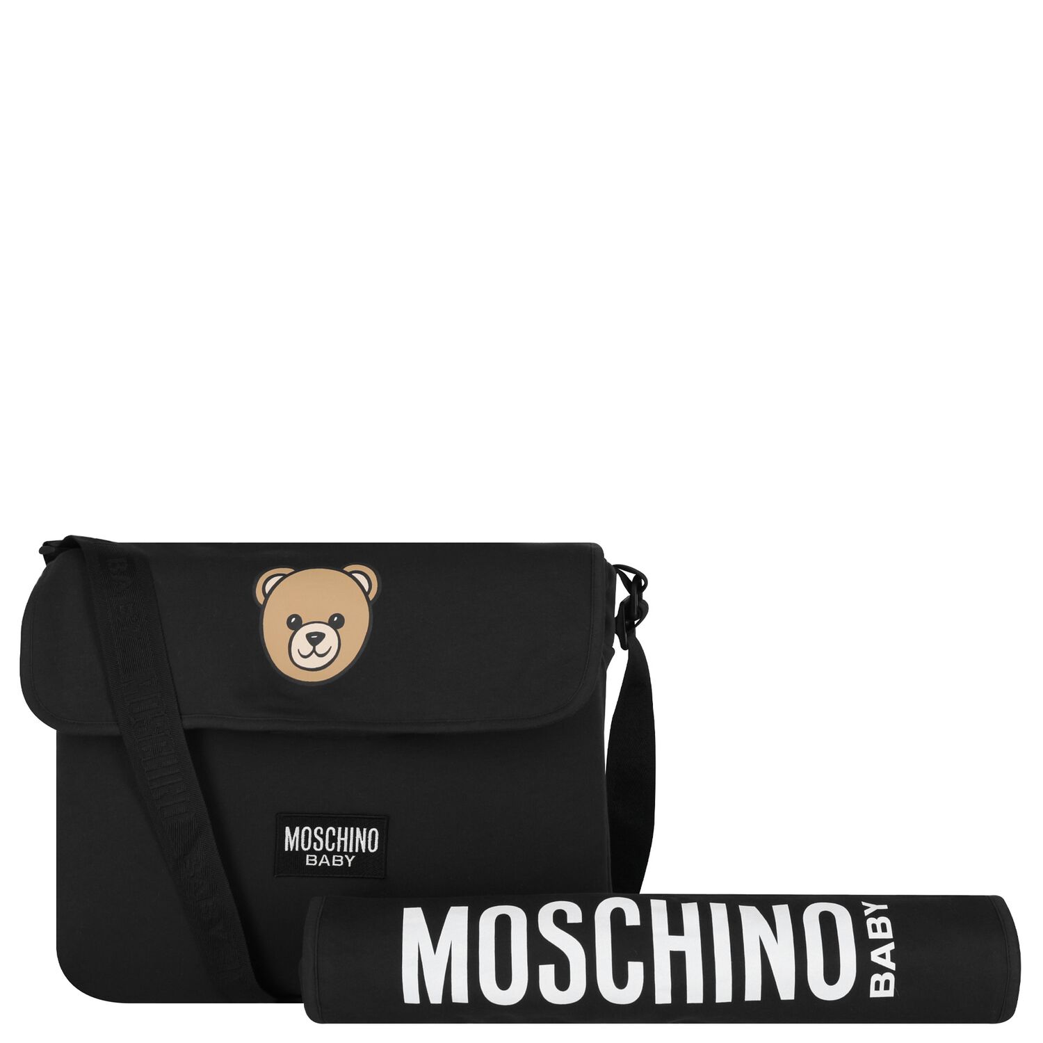 Black Teddy Bear Baby Changing Bag, 5, hi-res