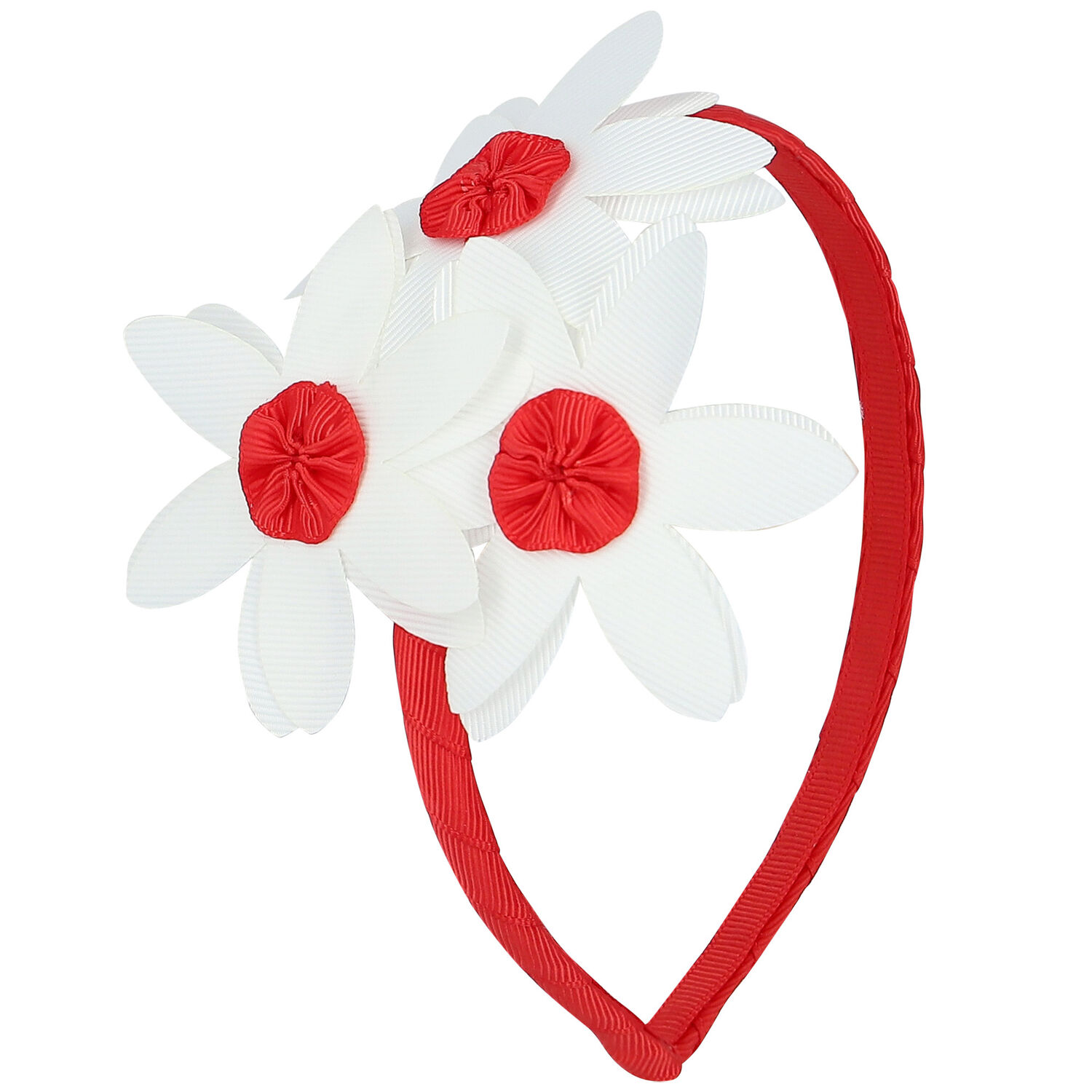 طوق شعر بنات بالزهور باللون الأحمر, 3, hi-res
