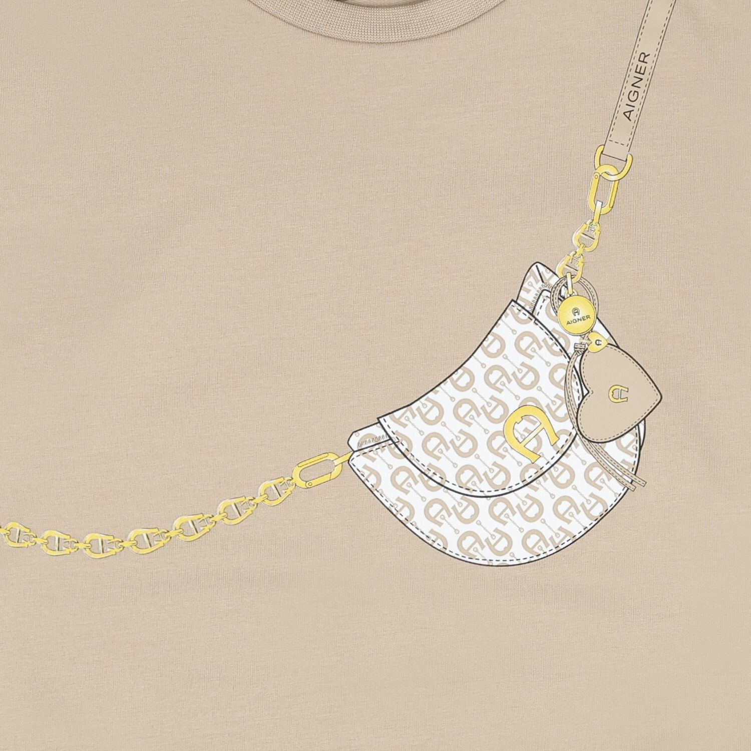 Girls Beige Bag Logo Sweatshirt, 2, hi-res