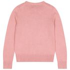 Girls Pink Polo Bear Logo Knitted Sweatshirt, 1, hi-res