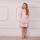 Girls Pink Pleated Dress, 1, hi-res