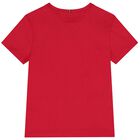 تي شيرت أحمر مزين بشعار للبنات, 2, hi-res