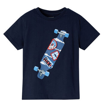 Boys Navy Skateboard T-Shirt