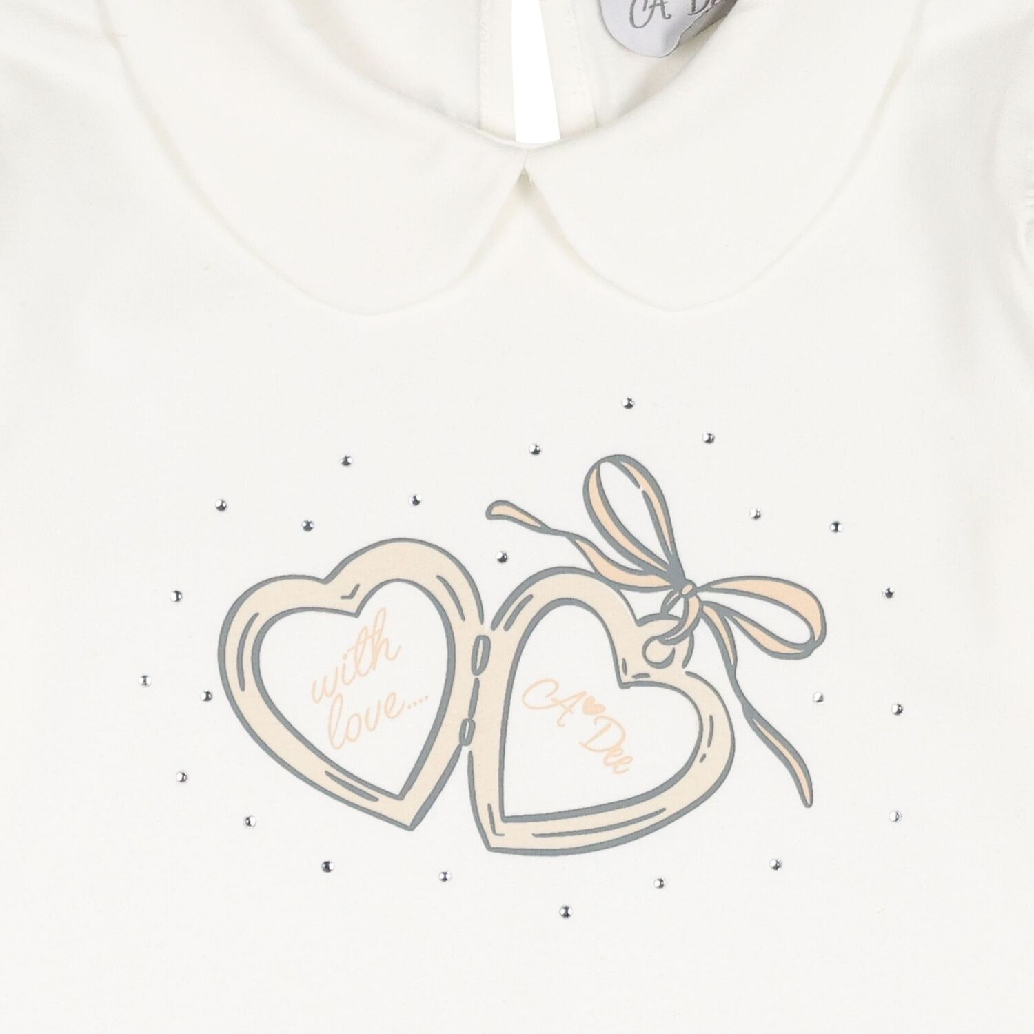 Girls Ivory Heart Skirt Set, 1, hi-res