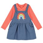 Baby Girls Coral & Blue Skirt Set, 1, hi-res