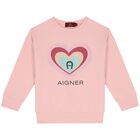 Girls Pink Logo Sweatshirt, 1, hi-res