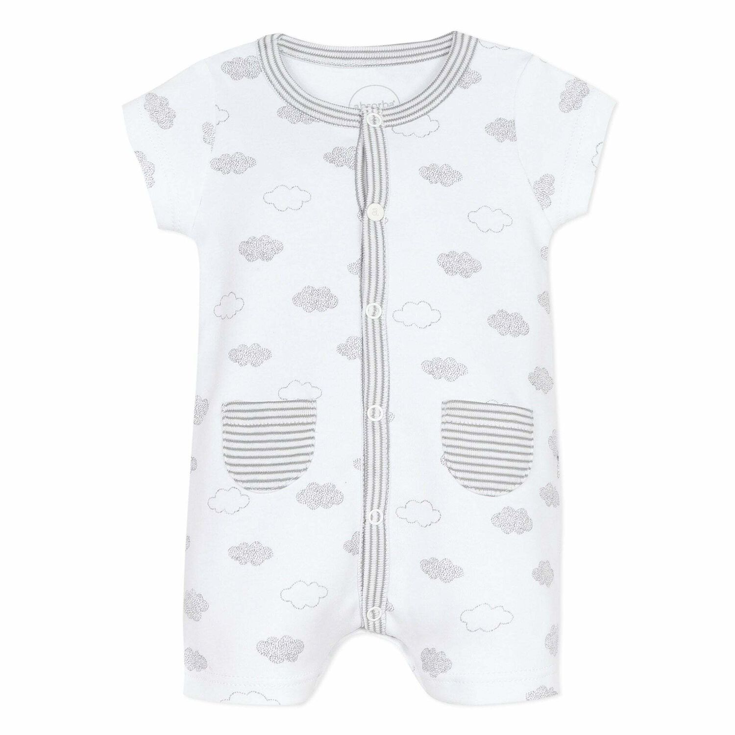 Baby Boys White & Grey Cloud Shortie, 1, hi-res image number null