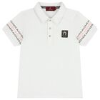 Boys White Logo Polo Shirt, 1, hi-res