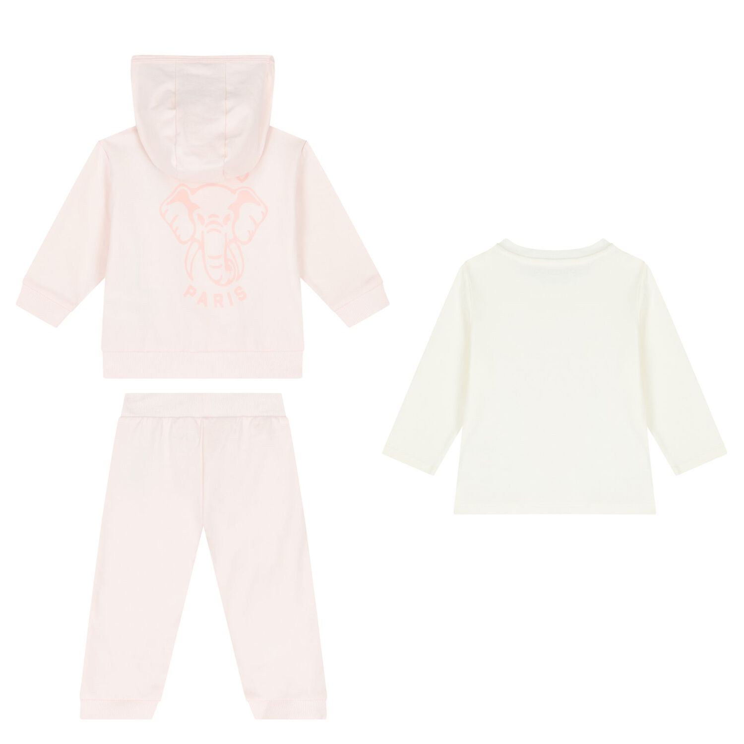 Girls Pink Elephant Baby Tracksuit Set, 1, hi-res image number null