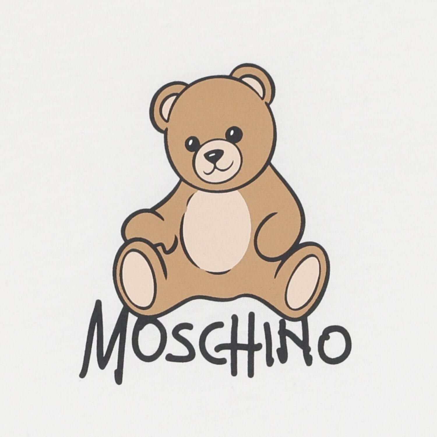 Girls White Teddy Bear Logo Dress, 1, hi-res