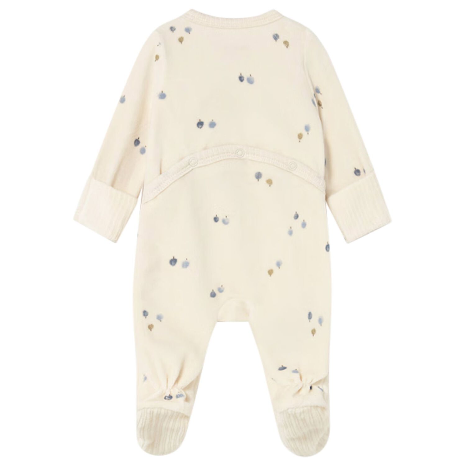 Beige Velour Babygrow, 3, hi-res
