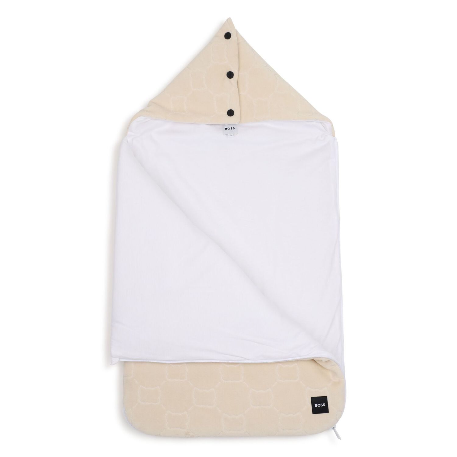 Beige & White Logo Baby Nest, 1, hi-res