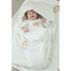 Ivory & Gold Logo Baby Blanket, 1, hi-res