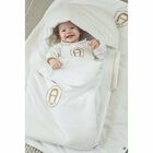 بطانية أطفال بالشعار باللون العاجي والذهبي, 1, hi-res
