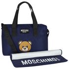 Navy Blue Teddy Bear Logo Baby Changing Bag, 1, hi-res