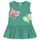 Younger Girls Green Butterfly Dress, 2, hi-res