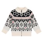 Younger Boys Ivory & Black Knitted Cardigan, 1, hi-res