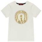 بيجاما أولاد بالشعار باللون الأبيض والكحلي, 1, hi-res