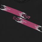 توب بنات هودي بغطاء للرأس بالشعار باللون الأسود , 1, hi-res