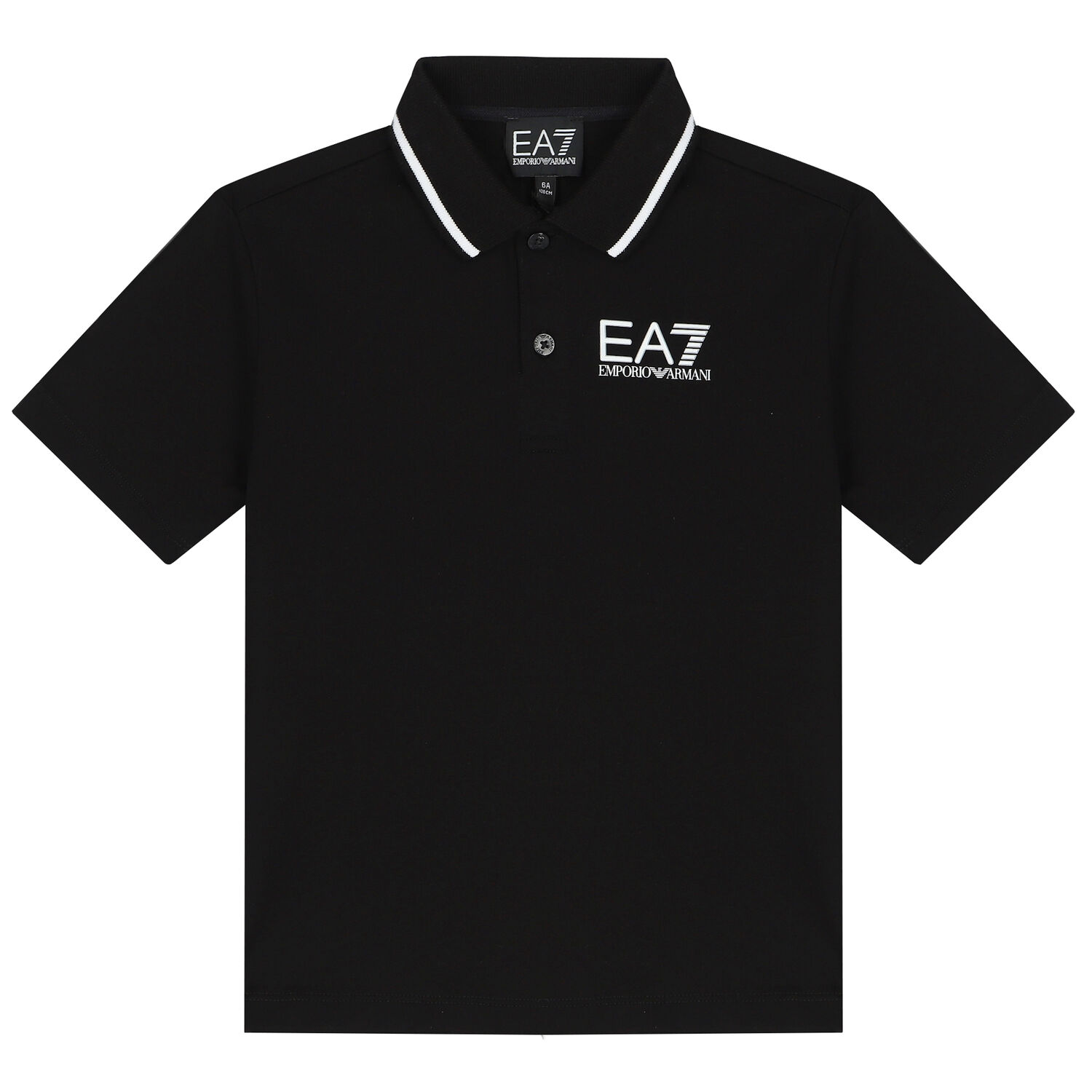 Boys Black Logo Polo Shirt, 4, hi-res