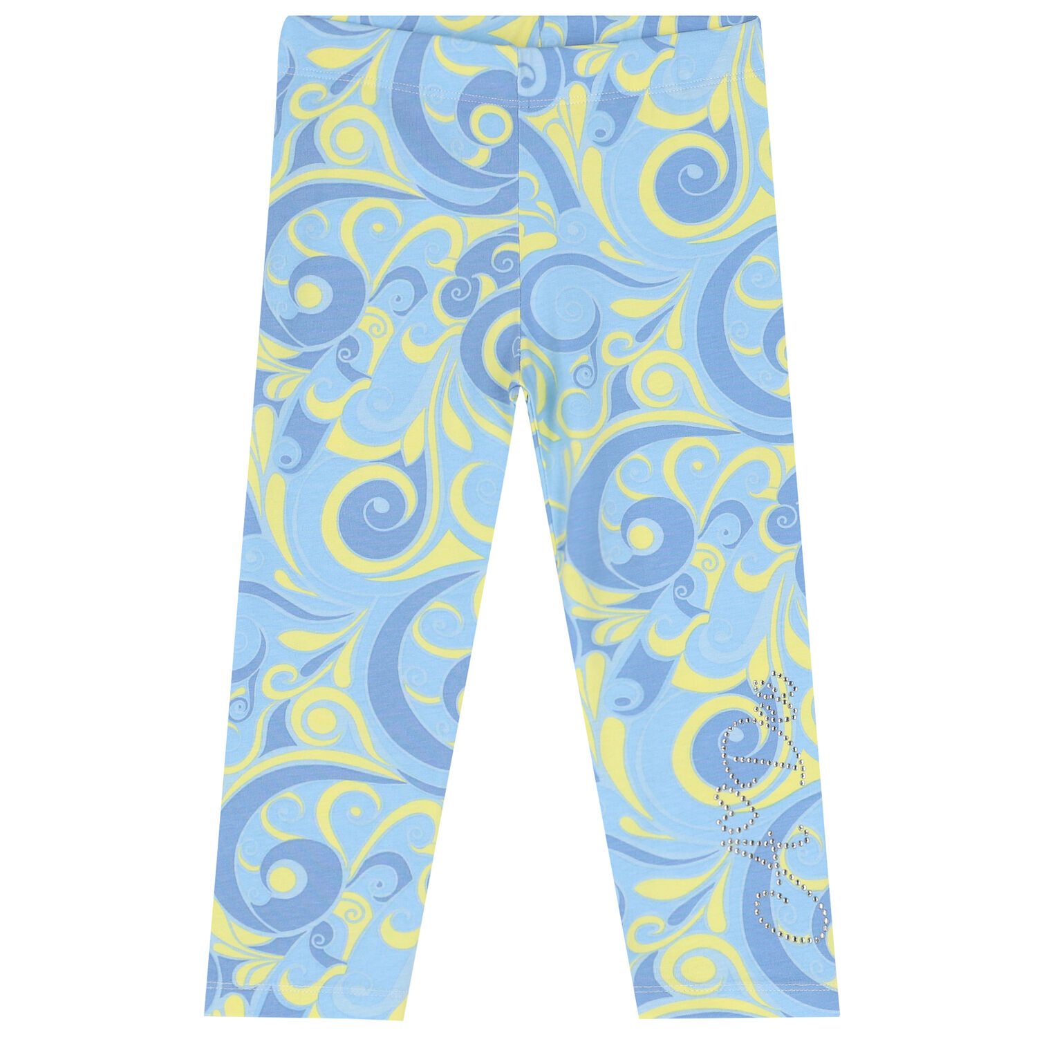 Girls White & Blue Butterfly Leggings Set, 1, hi-res