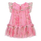 Baby Girls Pink Floral Tulle Dress, 2, hi-res