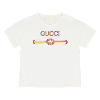 Younger Girls Ivory Logo T-Shirt