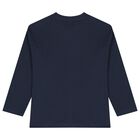 Boys Navy Blue Glow In The Dark Robot Long Sleeve Top, 1, hi-res