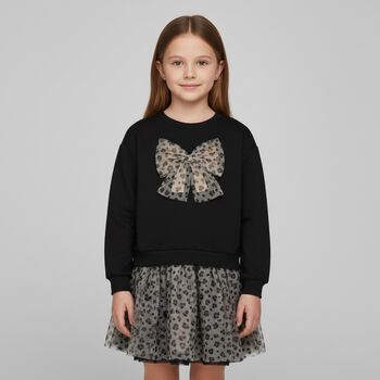 Girls Leopard Print Skirt Set