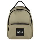 Boys Beige Canvas Backpack, 1, hi-res
