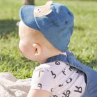 Baby Boys Blue Teddy Bear Cap, 1, hi-res