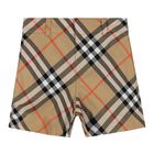 Baby Boys Beige Check Shorts, 1, hi-res
